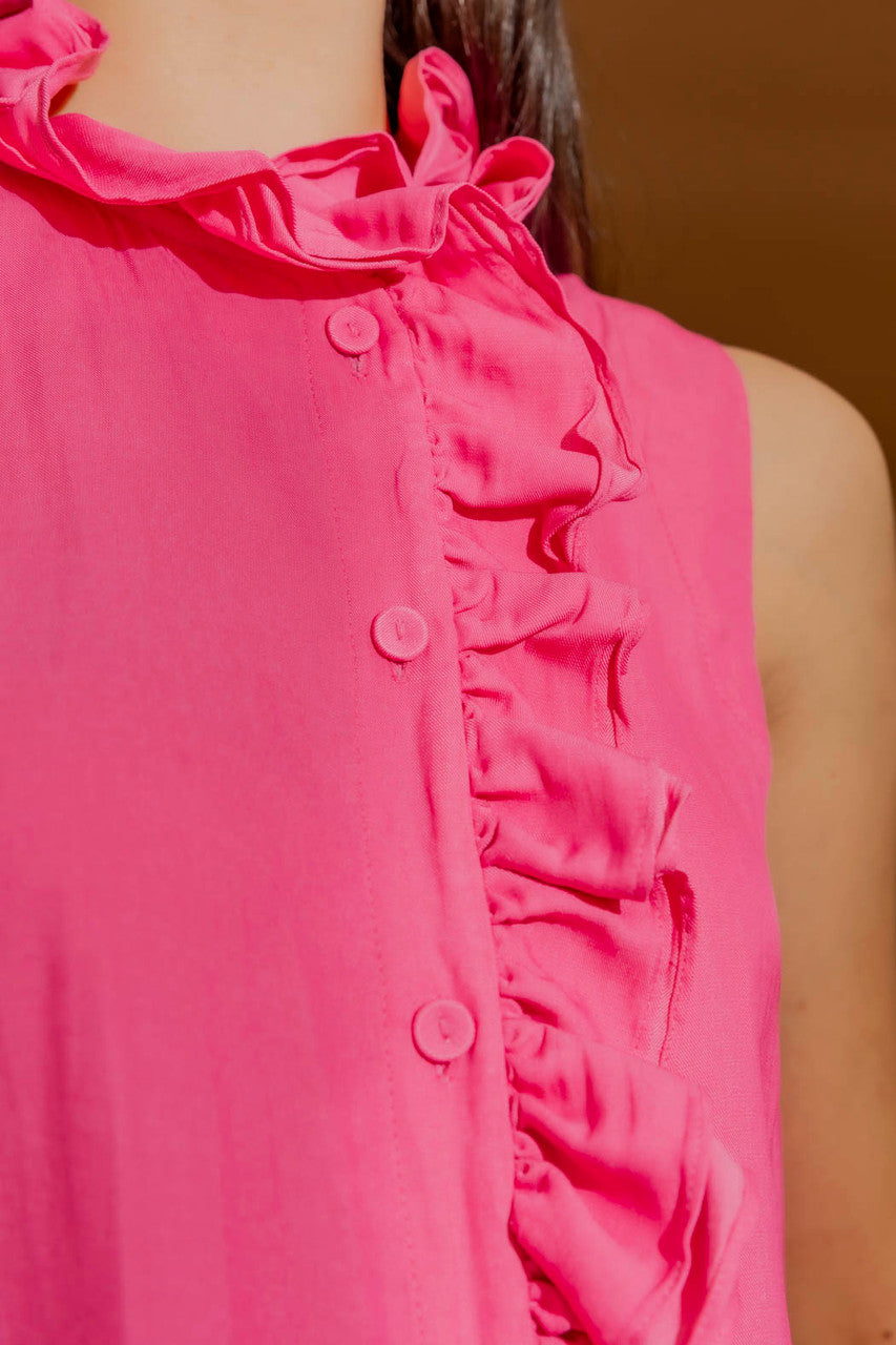 Pink Double Ruffle Cami