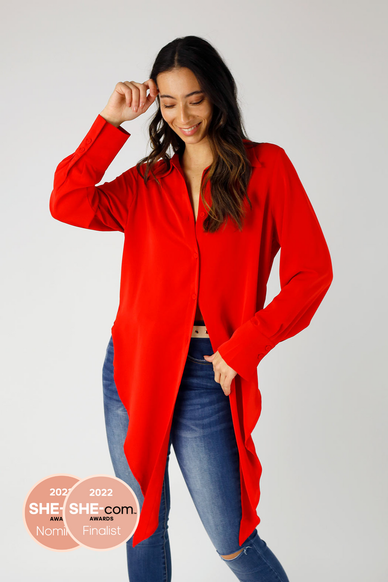 Red Soft Touch Zhoush Shirt - FINAL SALE