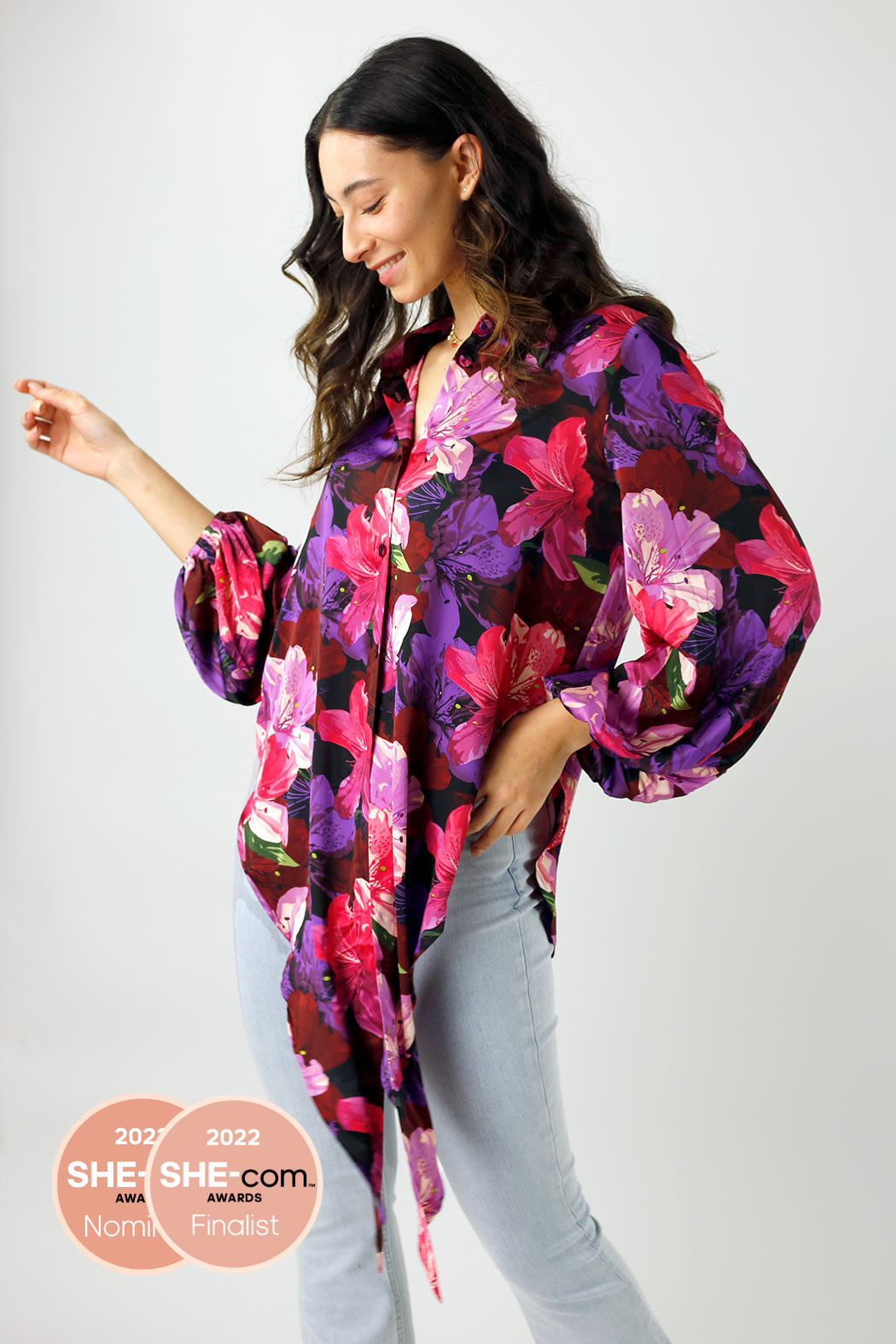 Magenta Tropical Zhoush Shirt