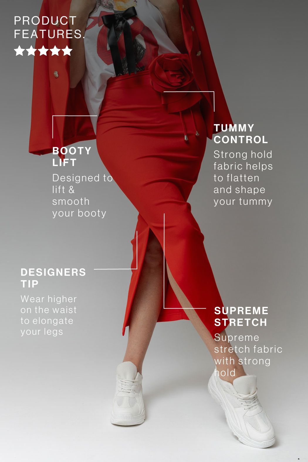 Red Ponte Miracle Skirt