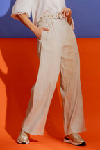 Natural Stripe Linen Cleo Pant
