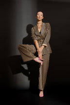 Beige/Black Wave Cleo Pant Beige/Black Wave