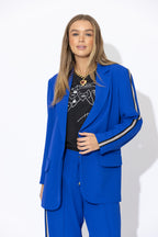 Cobalt Euro Stripe Boyfriend Blazer