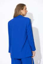 Cobalt Euro Stripe Boyfriend Blazer