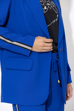 Cobalt Euro Stripe Boyfriend Blazer