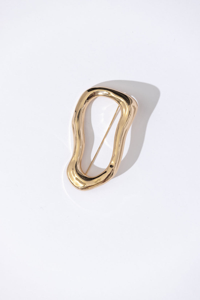Gold Wave Brooch