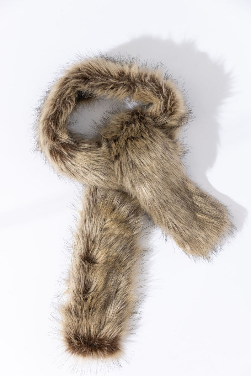 Beige Faux Fur Scarf