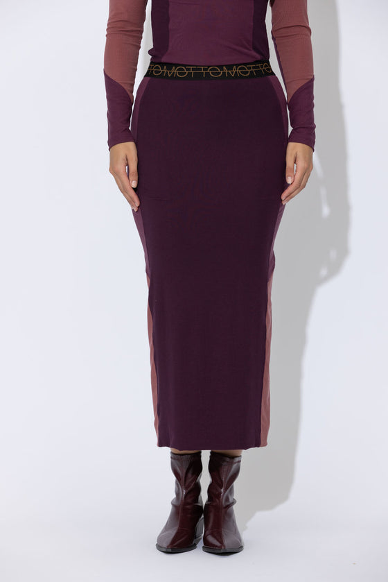 Cherry Tencel Panel Skirt