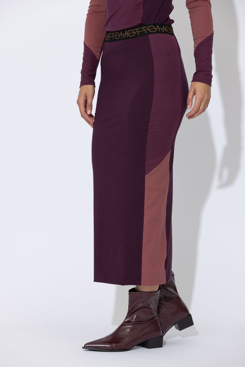 Cherry Tencel Panel Skirt