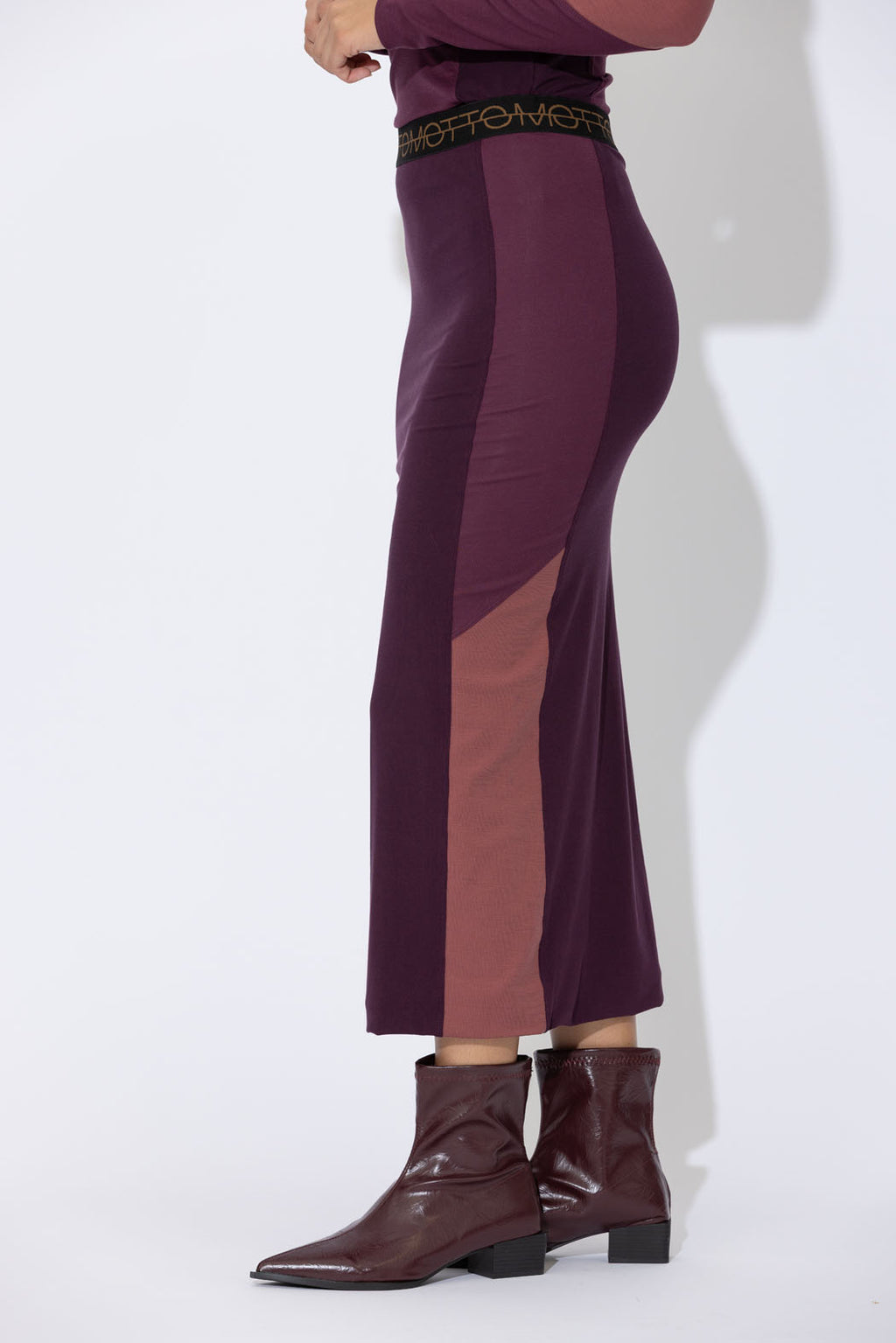 Cherry Tencel Panel Skirt