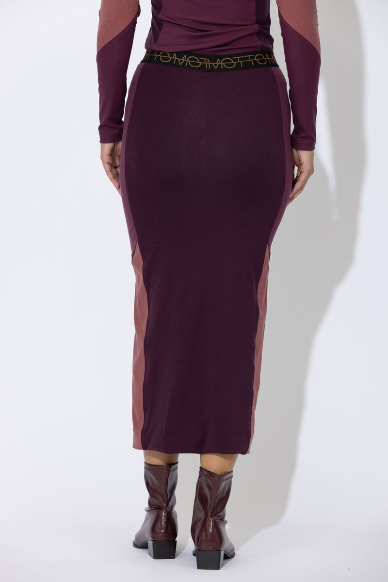 Cherry Tencel Panel Skirt