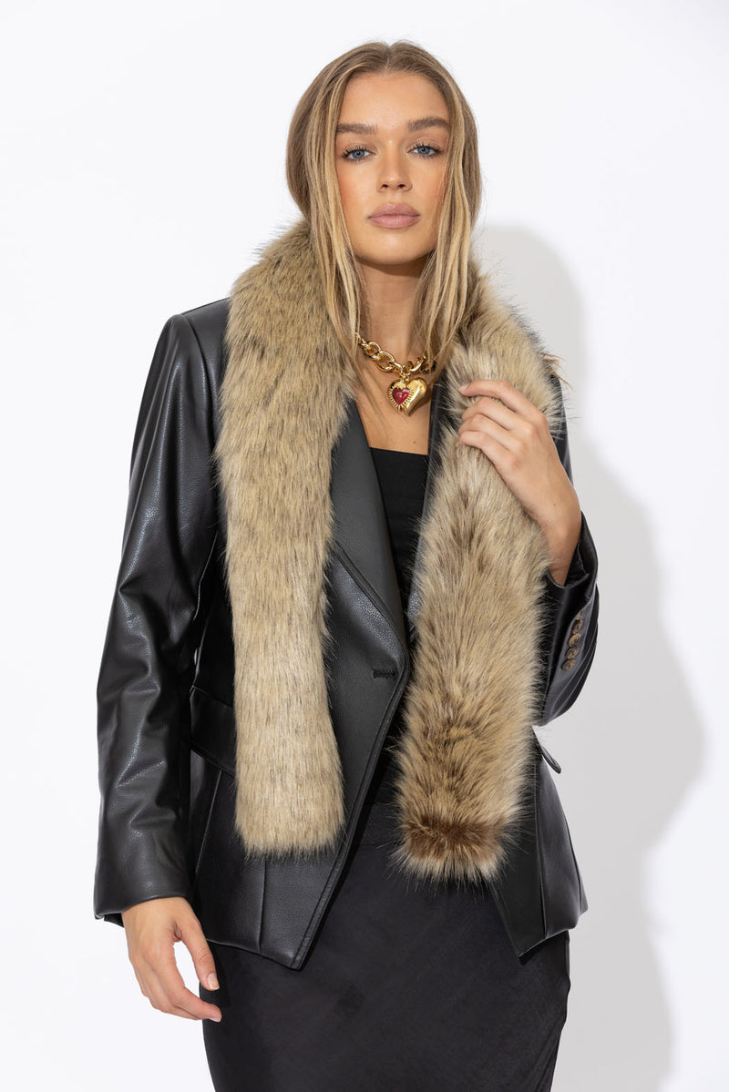 Beige Faux Fur Scarf