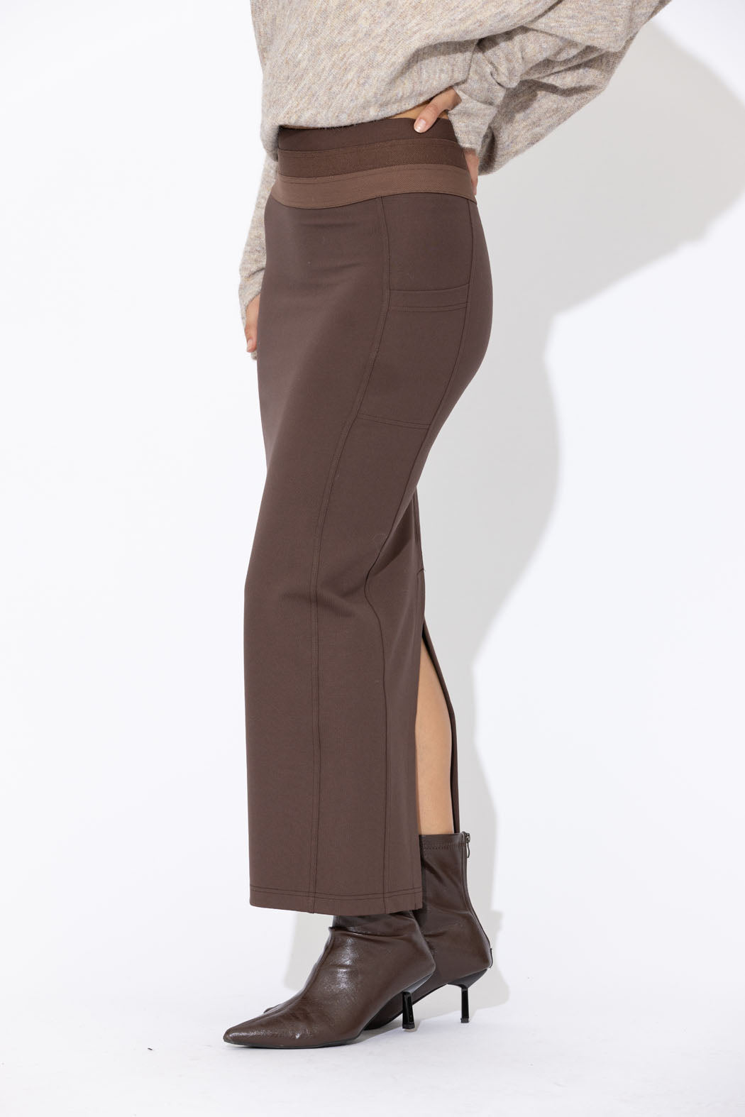 Mahogany Ponte Waist Shaper Miracle Skirt