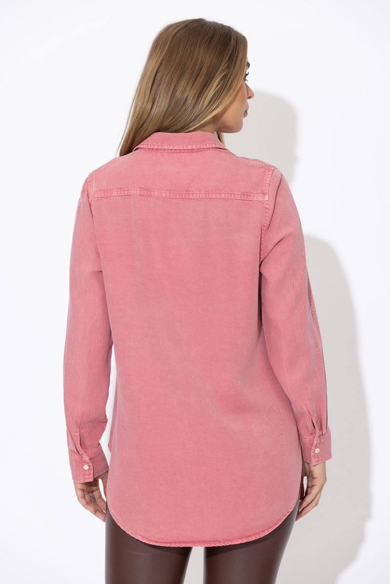 Pink Denim Bustier Shirt