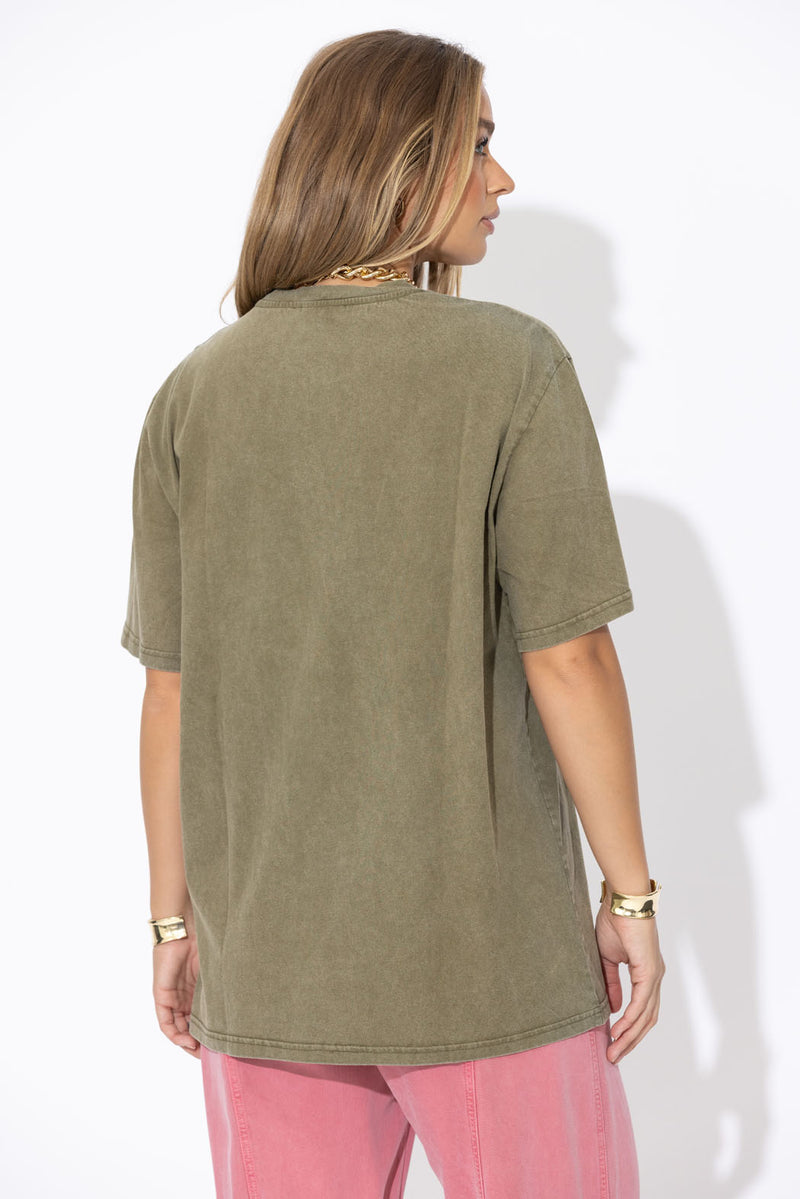 Khaki Washed Cotton Angel T-shirt