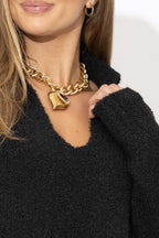 Black Polo Knit Jumper