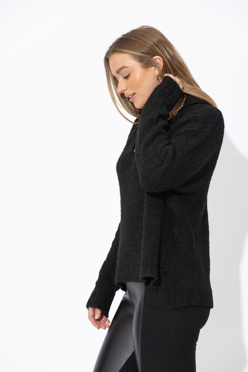 Black Polo Knit Jumper