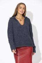 Charcoal Polo Knit Jumper