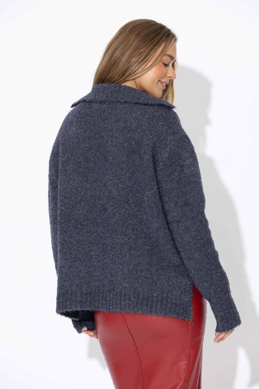 Charcoal Polo Knit Jumper