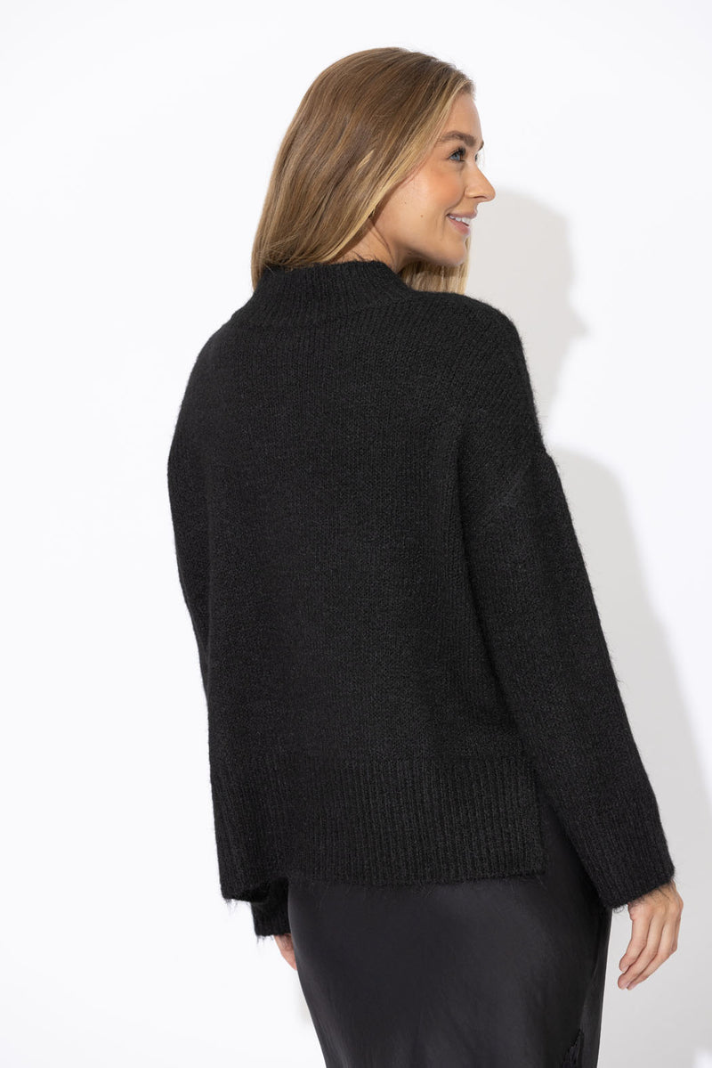 Black Front Seam Jumper