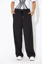 Black Euro Pintuck Sport Pant