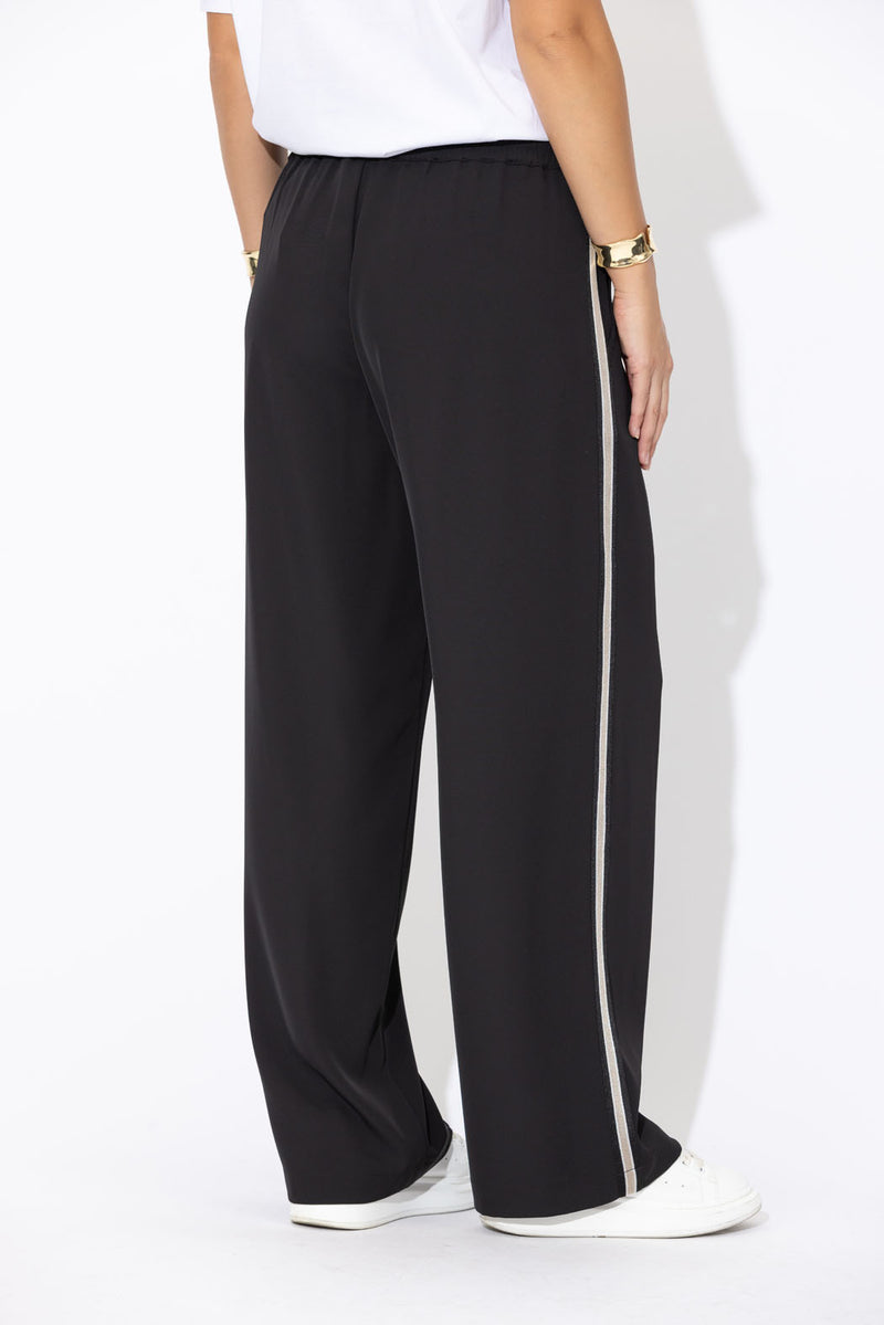 Black Euro Pintuck Sport Pant