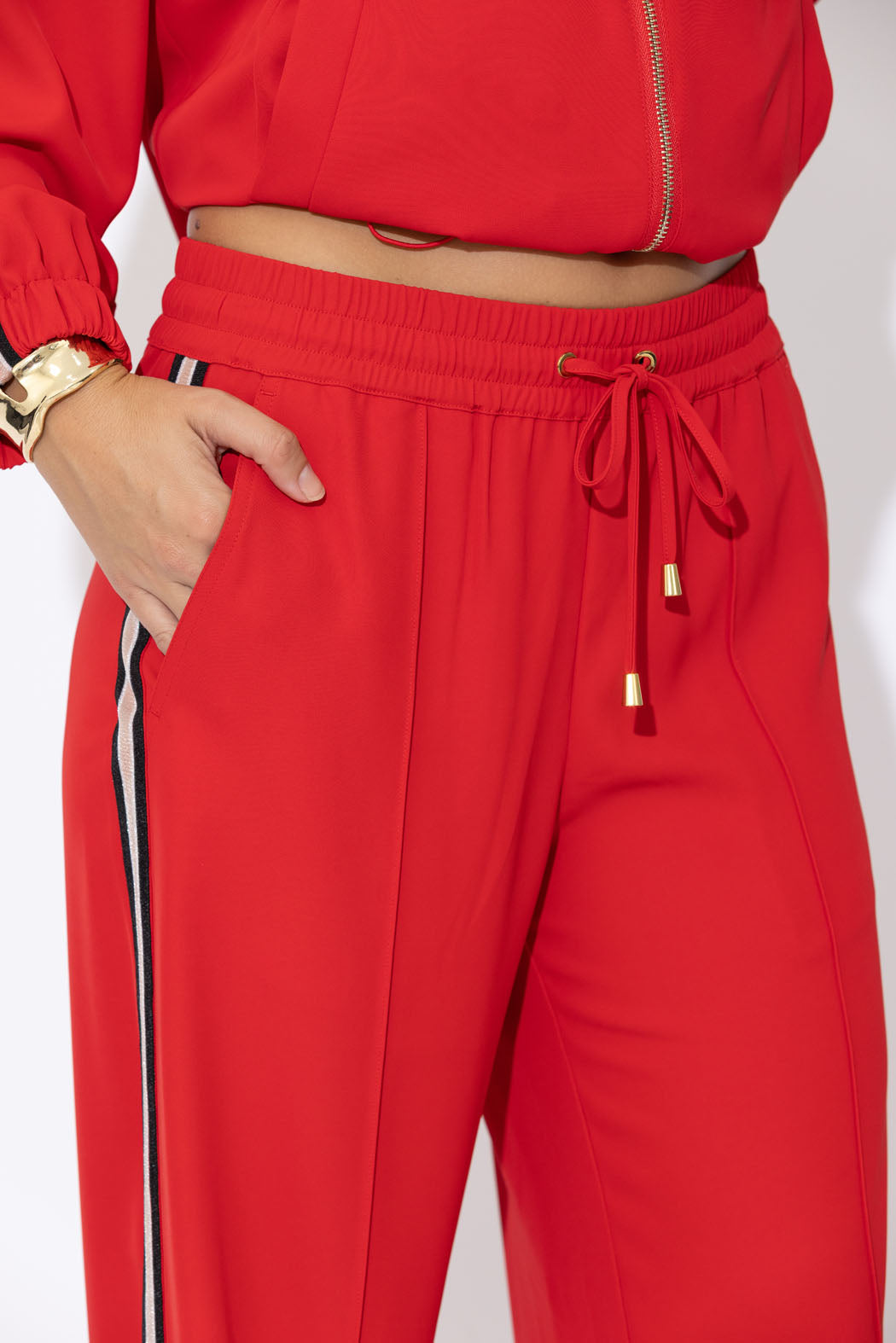 Red Euro Pintuck Sport Pant