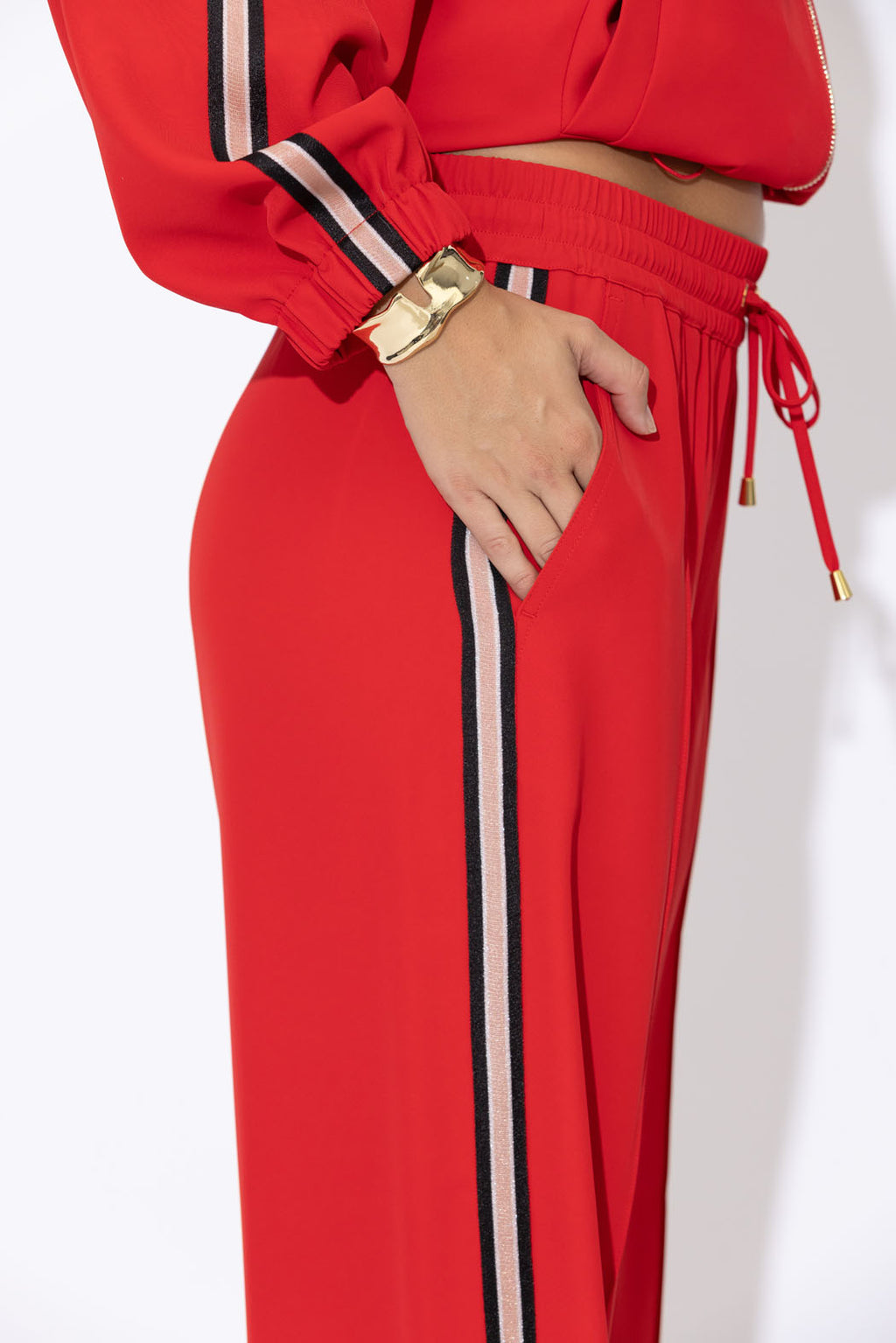 Red Euro Pintuck Sport Pant