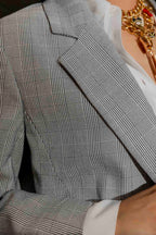 Grey Check Oversized Blazer Grey Check