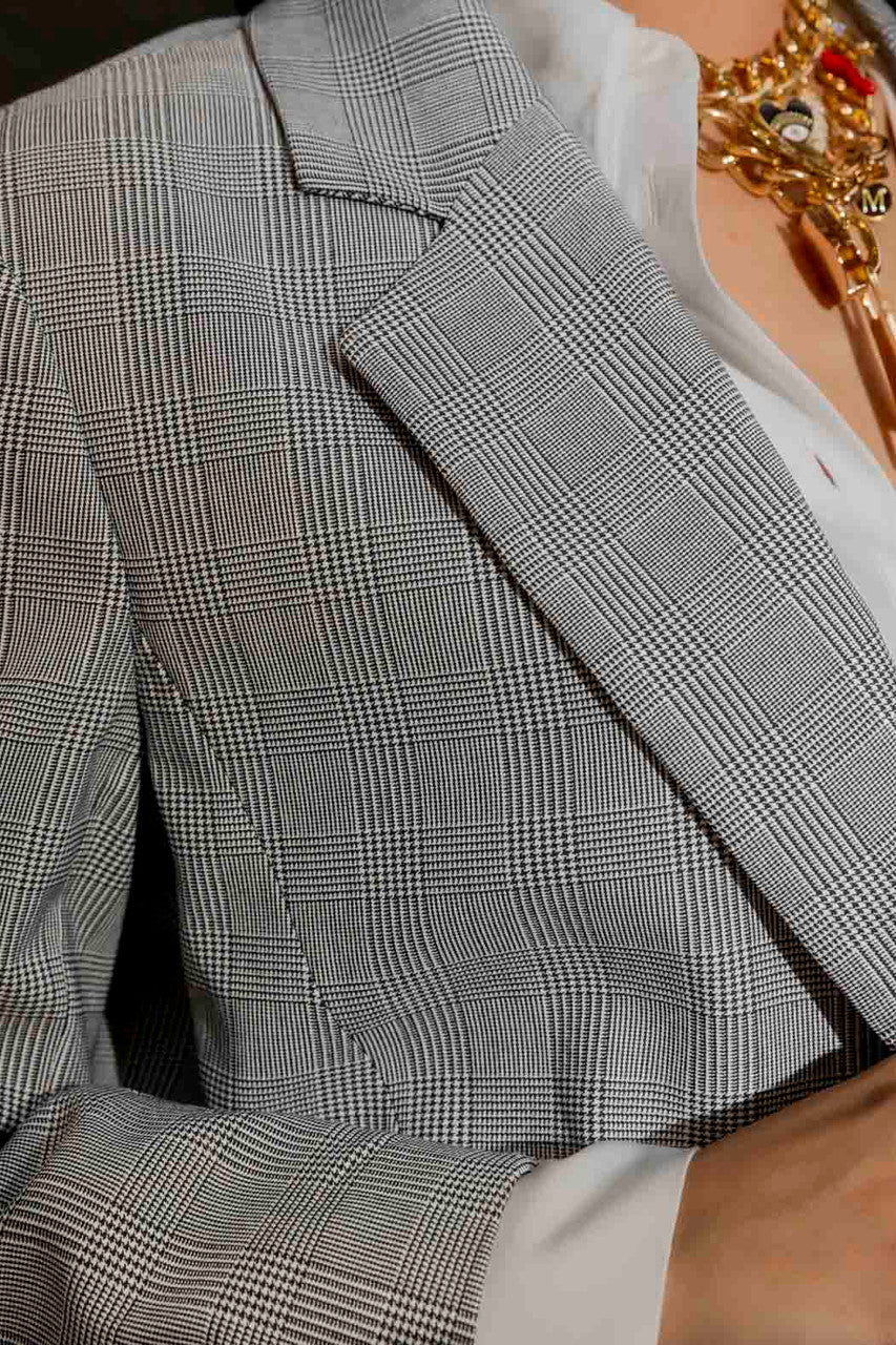 Grey Check Oversized Blazer Grey Check