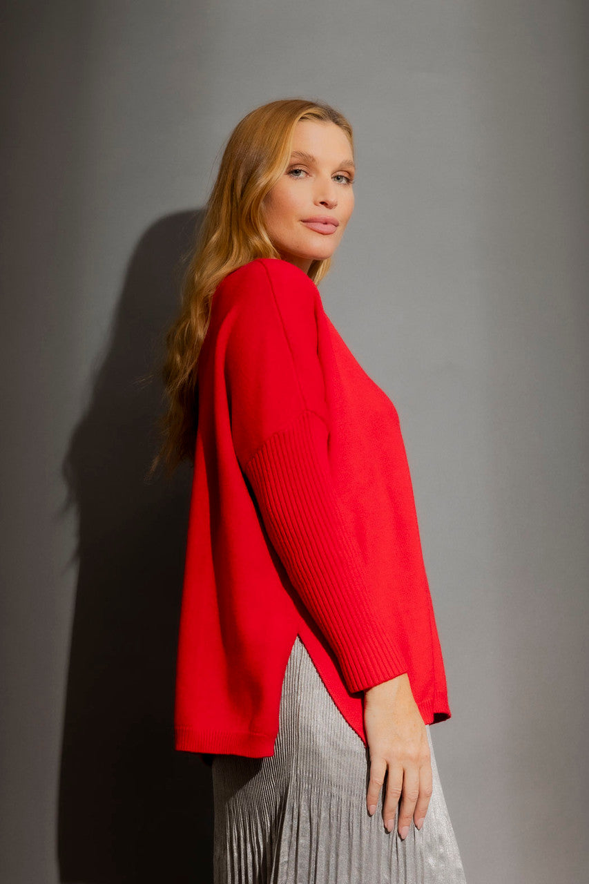 Red Classic Oversized Jumper Red S/M