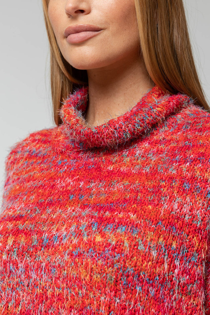 Red Speckle Fluffy Crop Jumper