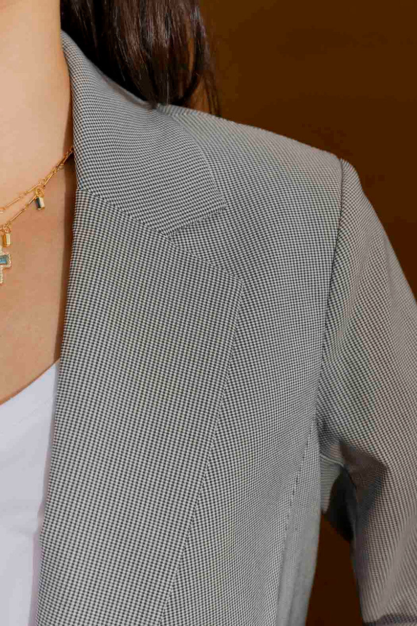 Mini Black & White Check Oversized Blazer
