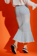 Light Denim High Waist Skirt