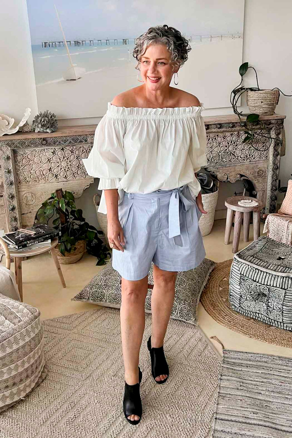 Chambray Cotton Paperbag Short - Sale