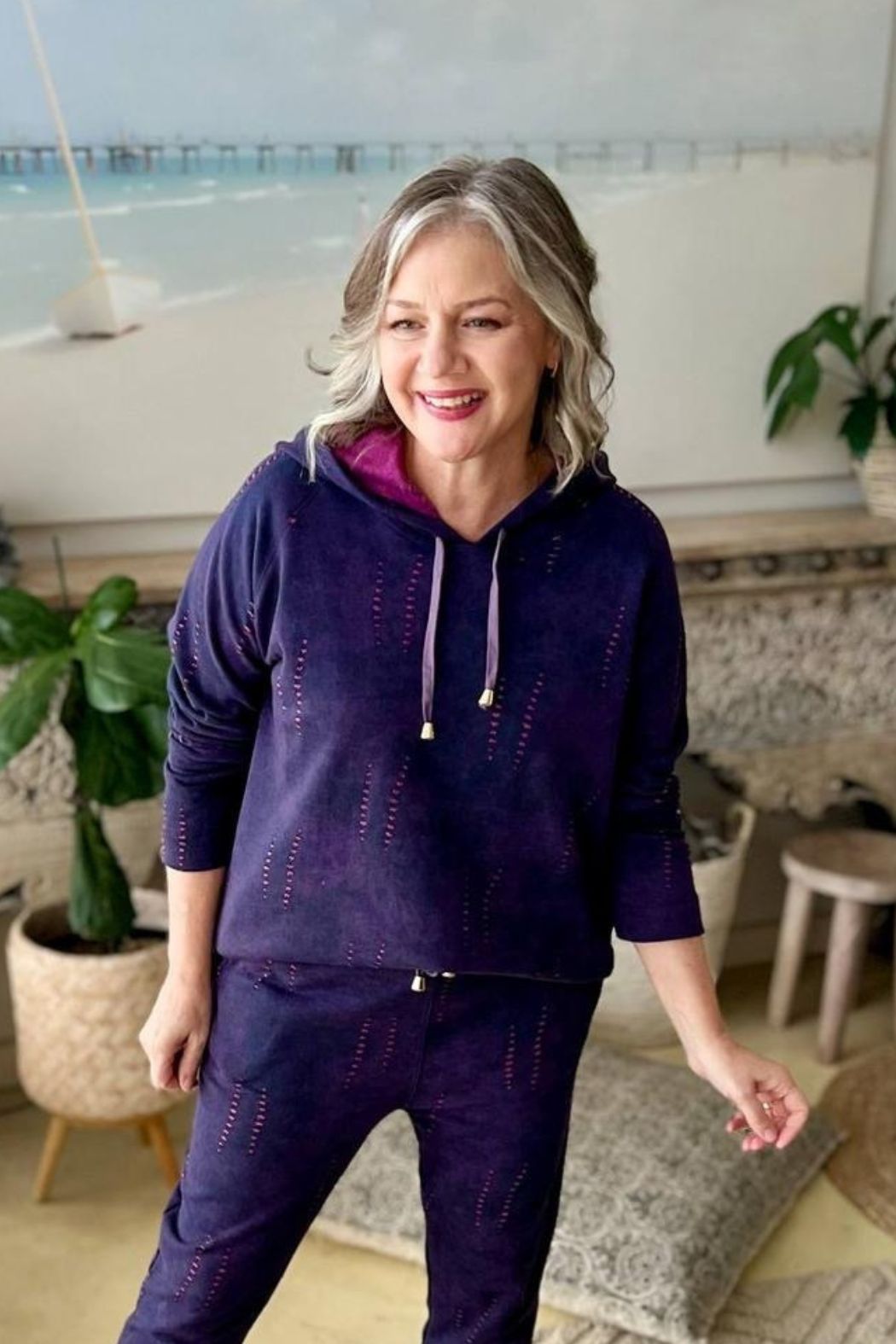 Purple Distressed Hoody