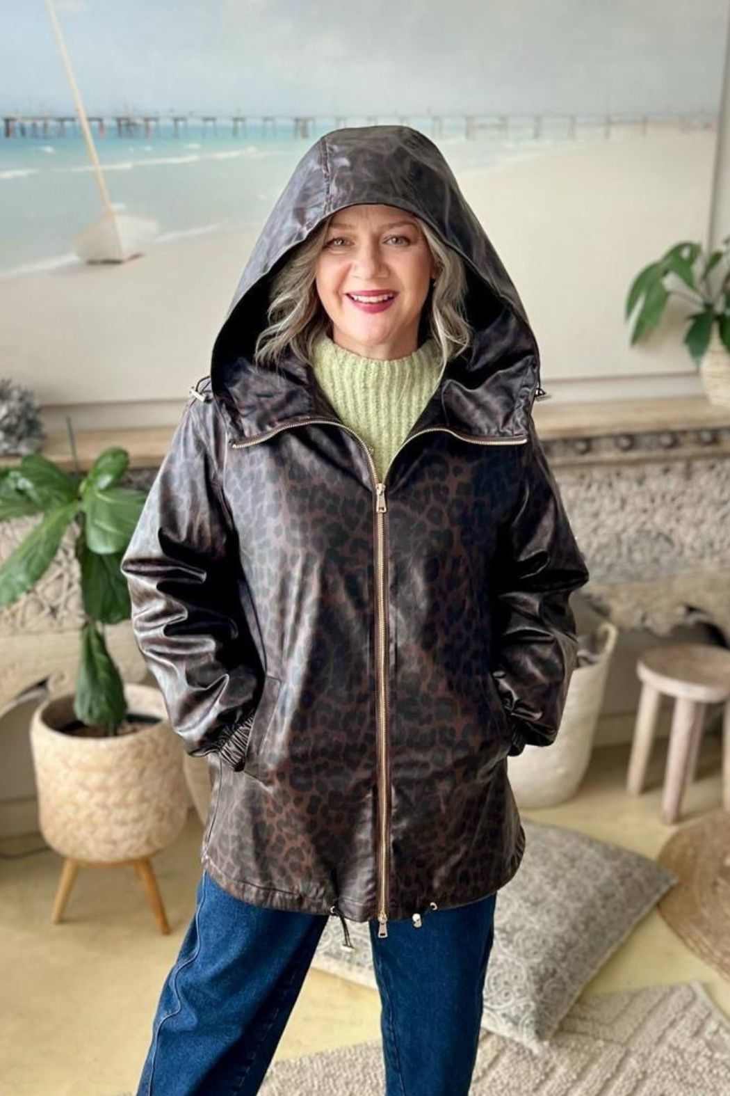 Brown Animal Raincoat Brown S