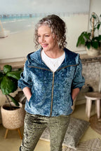 Cornflower Textured Zip Hoody S