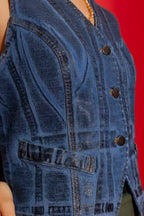 Black Foil Denim Vest