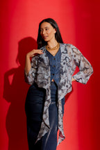Soft Blue Tie Front Bolero Soft Blue