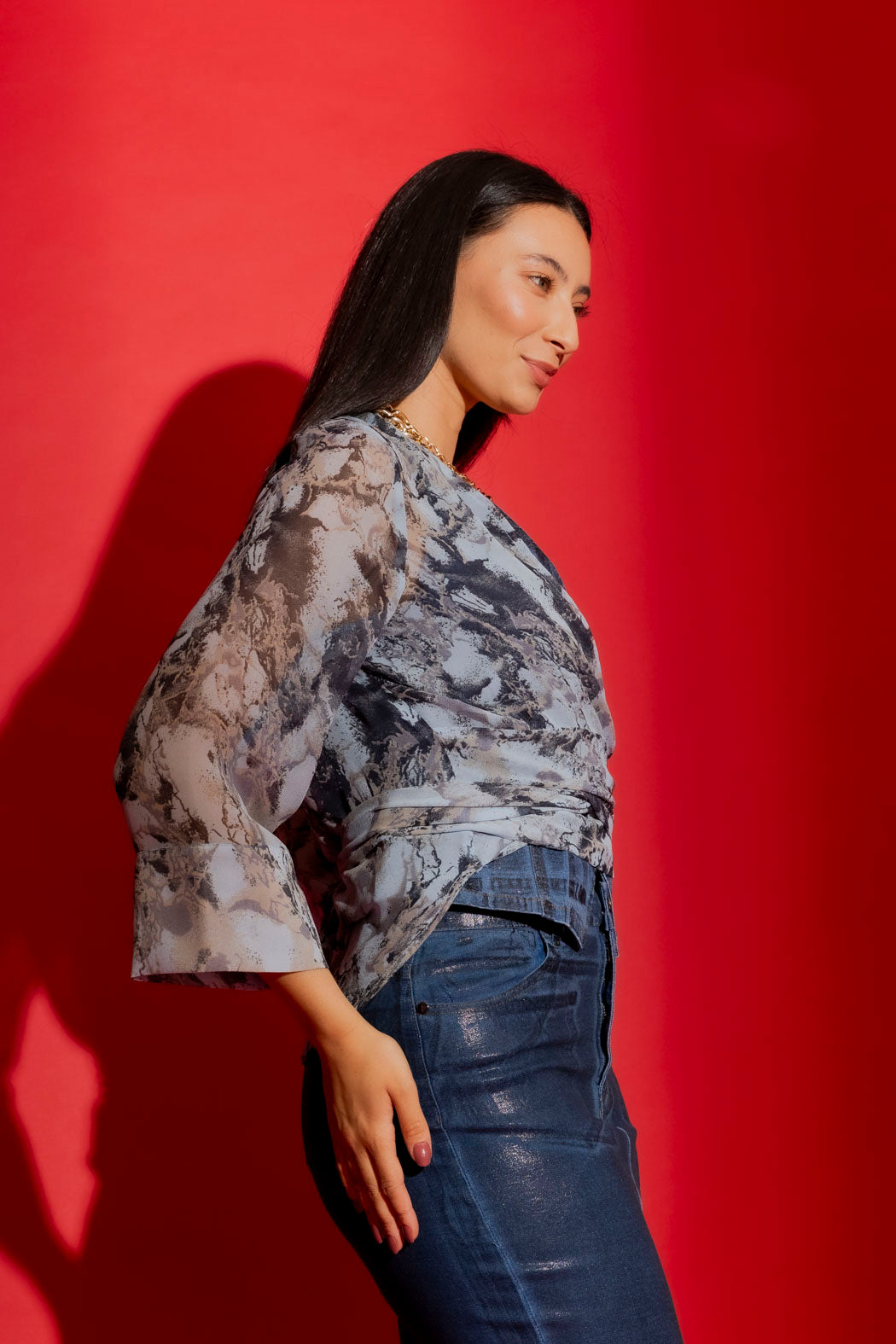Soft Blue Tie Front Bolero Soft Blue