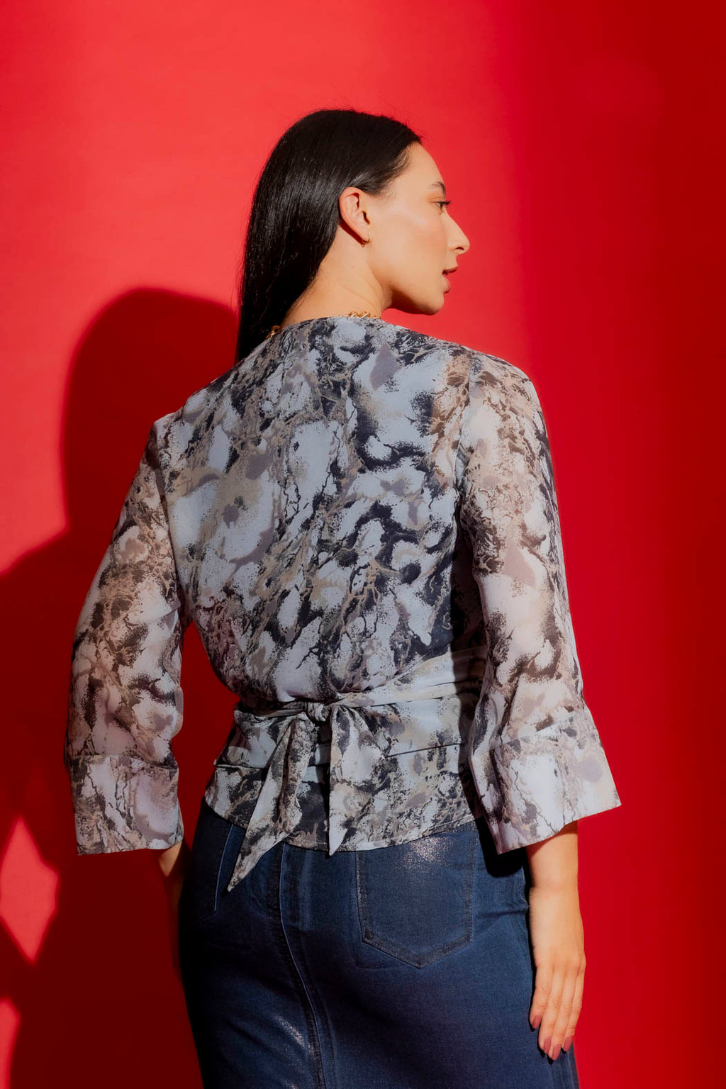 Soft Blue Tie Front Bolero Soft Blue