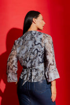 Soft Blue Tie Front Bolero Soft Blue