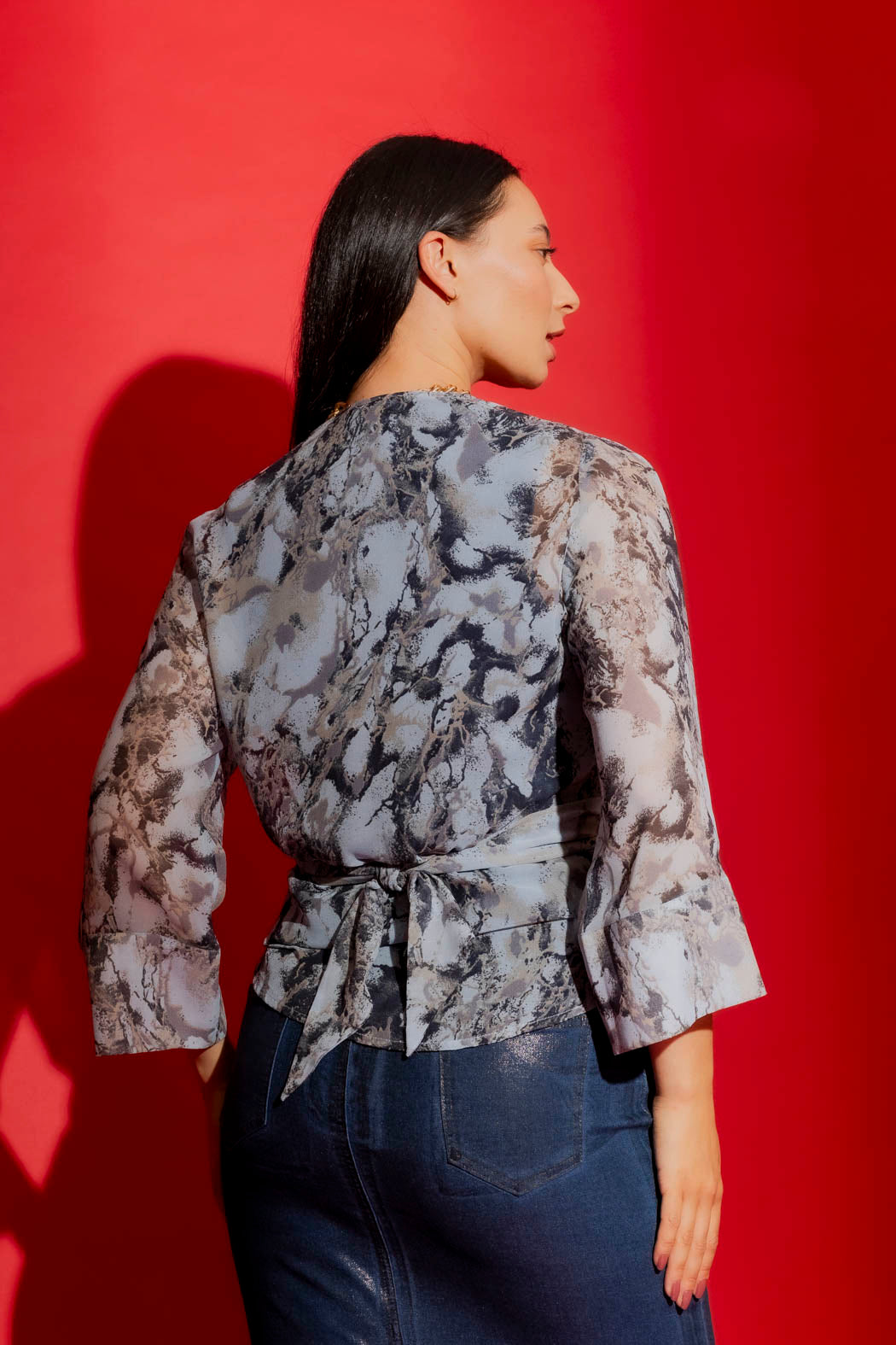 Soft Blue Tie Front Bolero Soft Blue