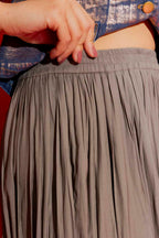 Taupe Silky Pleat Skirt