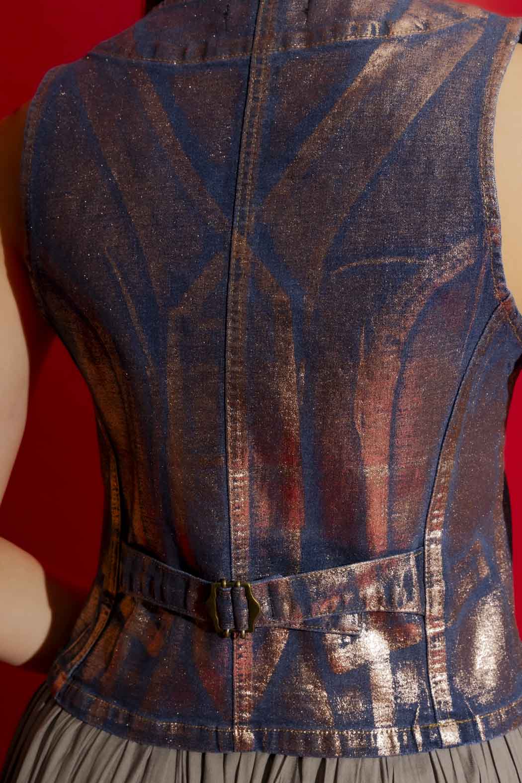 Copper Foil Denim Vest