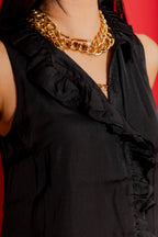 Black Double Ruffle Cami