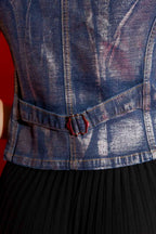 Silver Foil Denim Vest