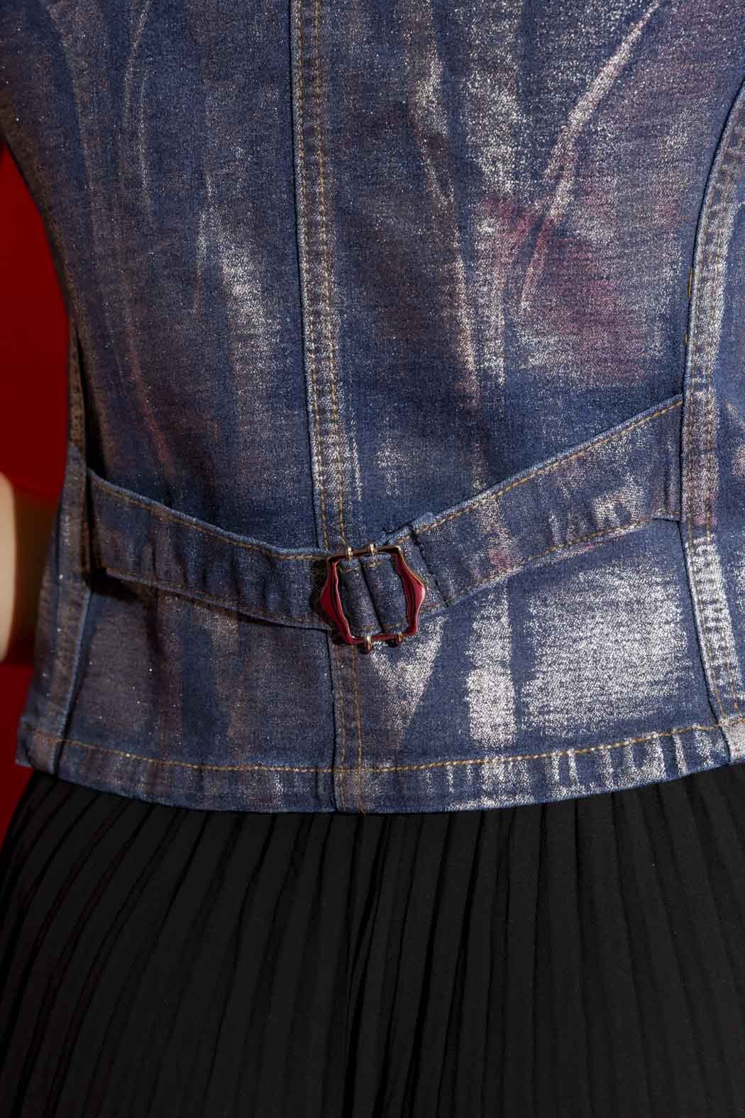 Silver Foil Denim Vest