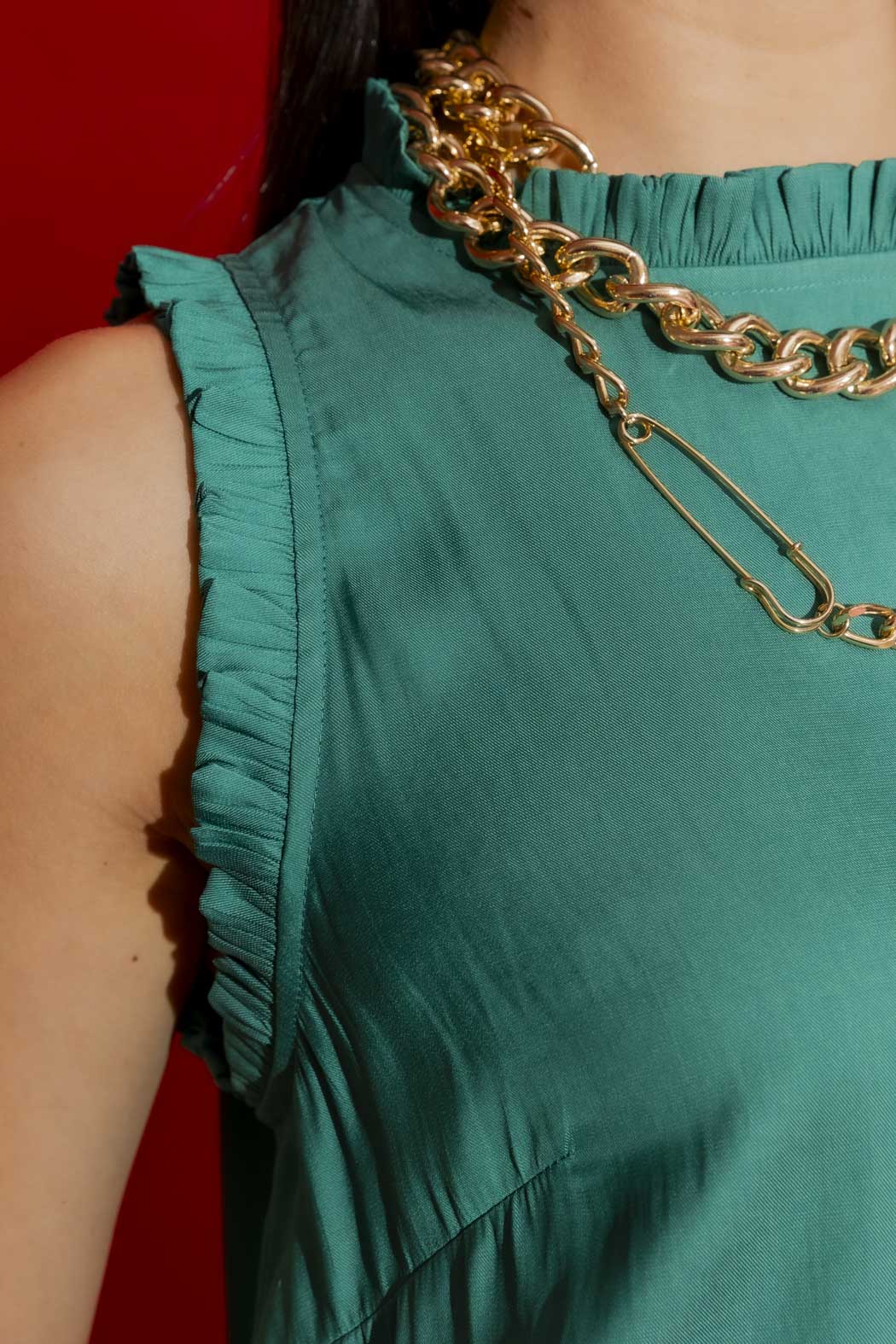 Green Ruffle Cami